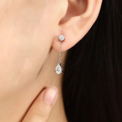 PT950 1ct Pear Shape Lab Grown Diamond Earrings