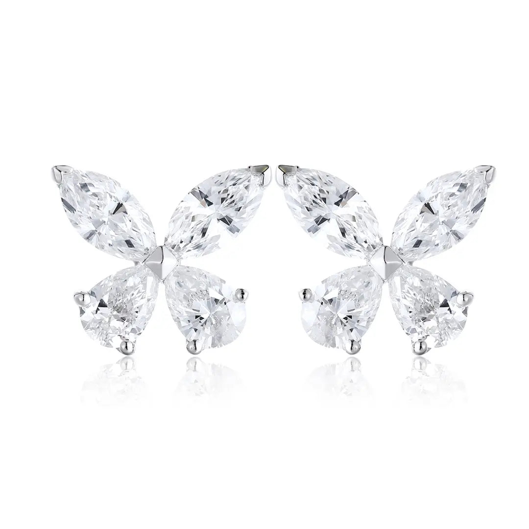 PT950 Lab Grown Diamond Butterfly Style Earrings