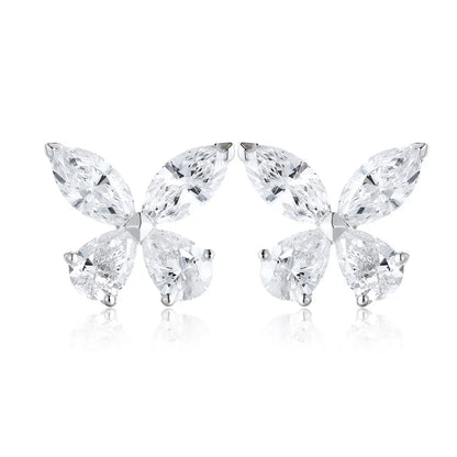 PT950 Lab Grown Diamond Butterfly Style Earrings