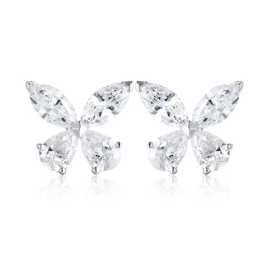 PT950 Lab Grown Diamond Butterfly Style Earrings