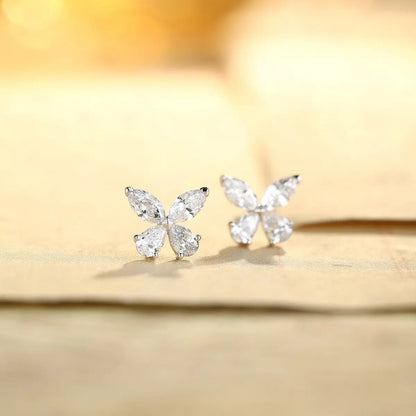PT950 Lab Grown Diamond Butterfly Style Earrings