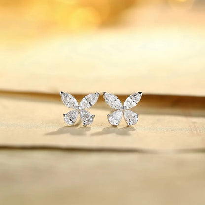 PT950 Lab Grown Diamond Butterfly Style Earrings