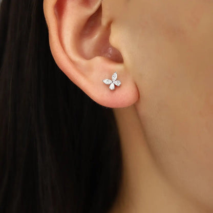 PT950 Lab Grown Diamond Butterfly Style Earrings