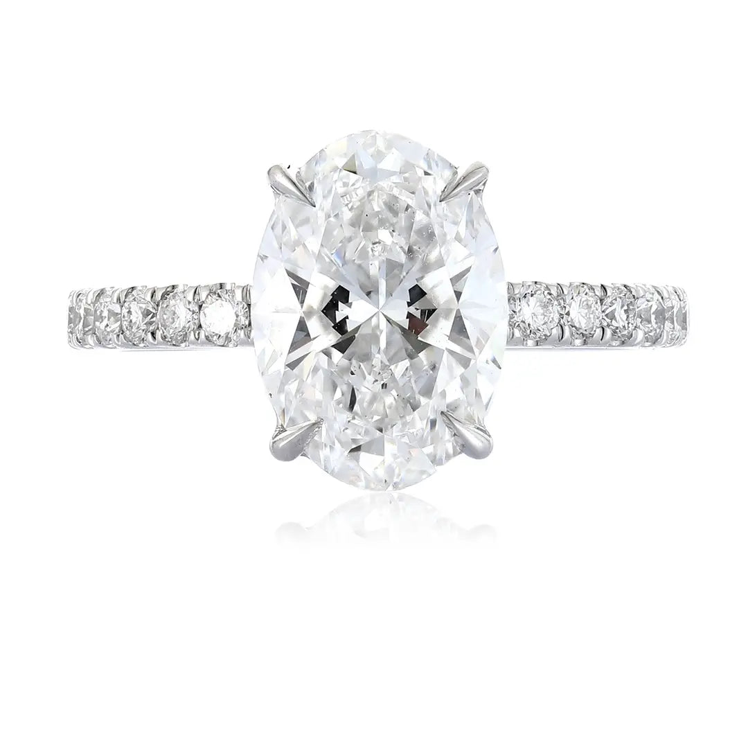 18K Lab Grown Diamond 3ct Oval Shape Ring
