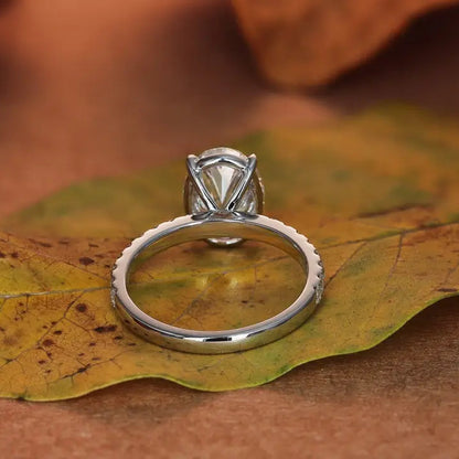 18K Lab Grown Diamond 3ct Oval Shape Ring