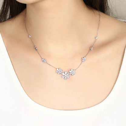 18K Lab Grown Diamond Flower Cluster Necklace