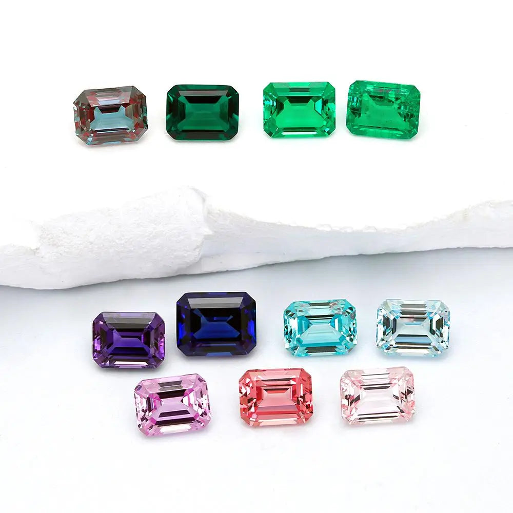 5A Cultivated Color Gemstones Emerald Cut Combination