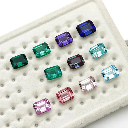 5A Cultivated Color Gemstones Emerald Cut Combination
