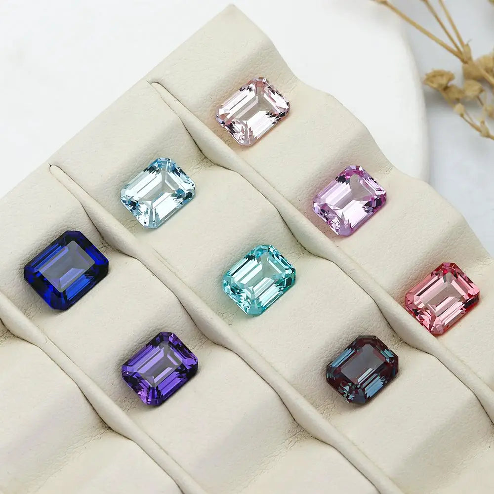5A Cultivated Color Gemstones Emerald Cut Combination