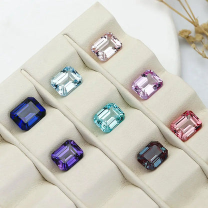 5A Cultivated Color Gemstones Emerald Cut Combination