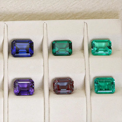 5A Cultivated Color Gemstones Emerald Cut Combination