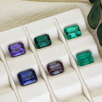 5A Cultivated Color Gemstones Emerald Cut Combination