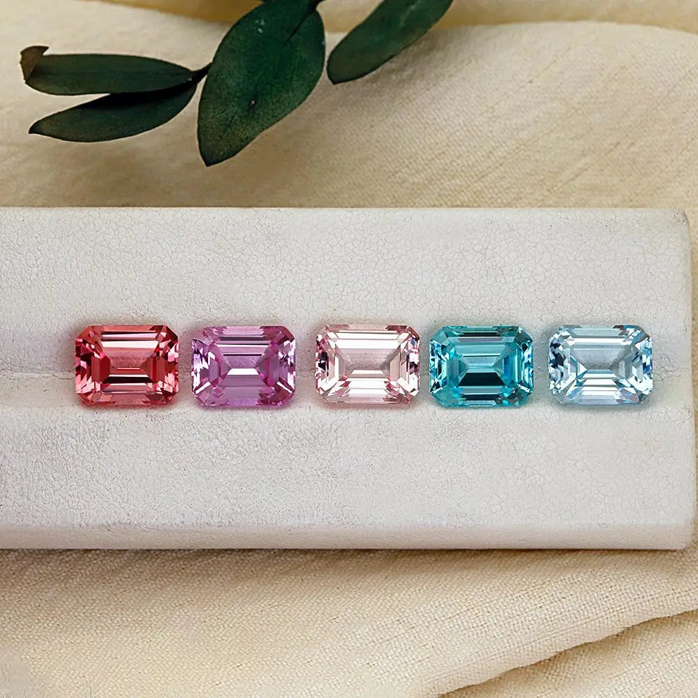 5A Cultivated Color Gemstones Emerald Cut Combination