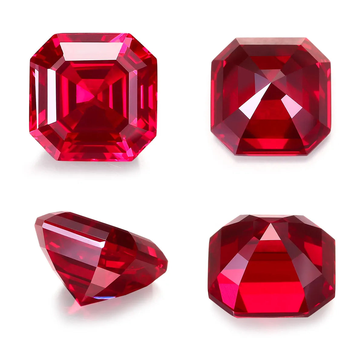 5A Lab Grown Ruby ASSCHER Shape