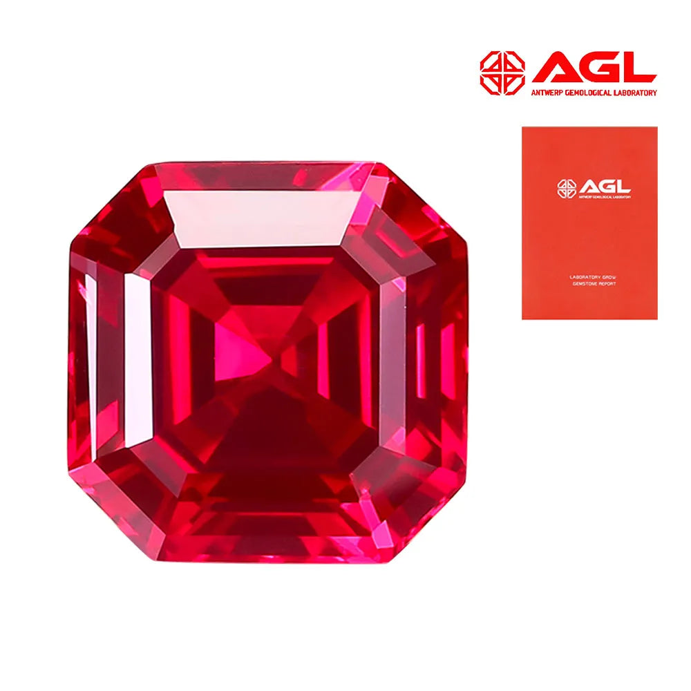 5A Lab Grown Ruby ASSCHER Shape