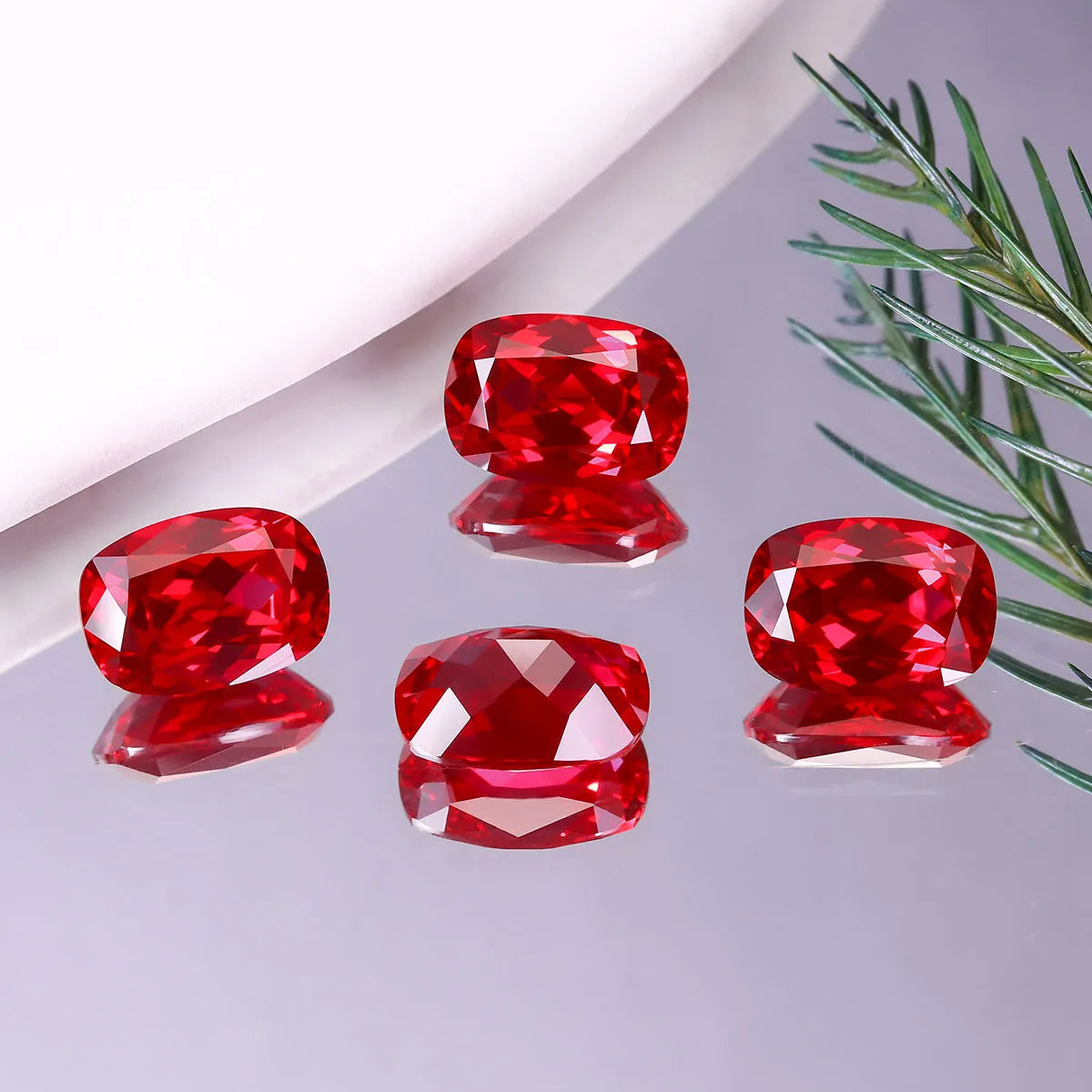 5A Lab Grown Ruby Long Cushion Shape