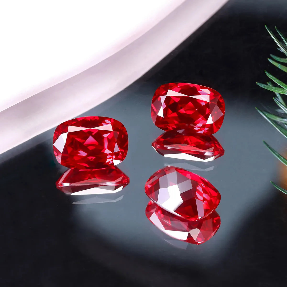5A Lab Grown Ruby Long Cushion Shape