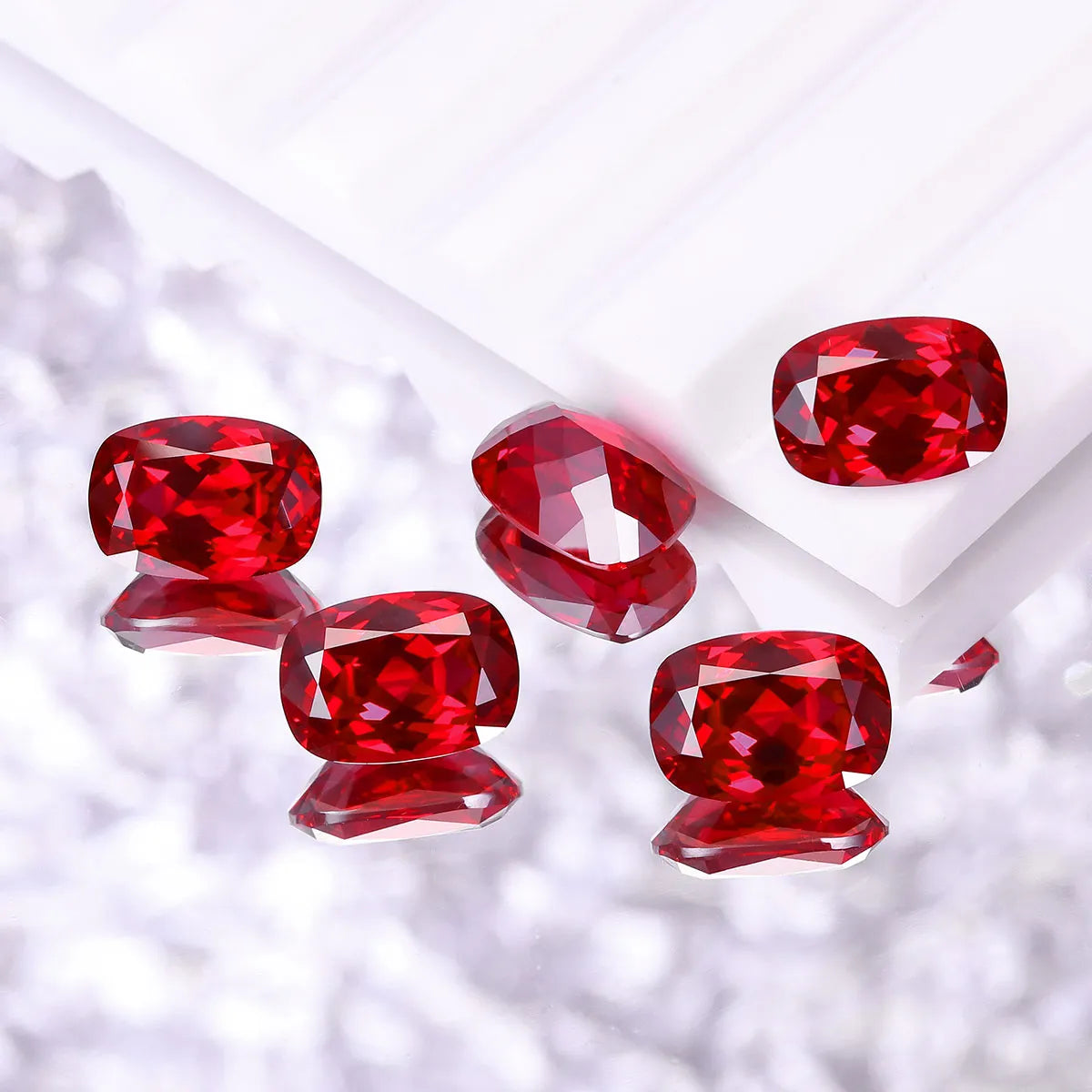 5A Lab Grown Ruby Long Cushion Shape