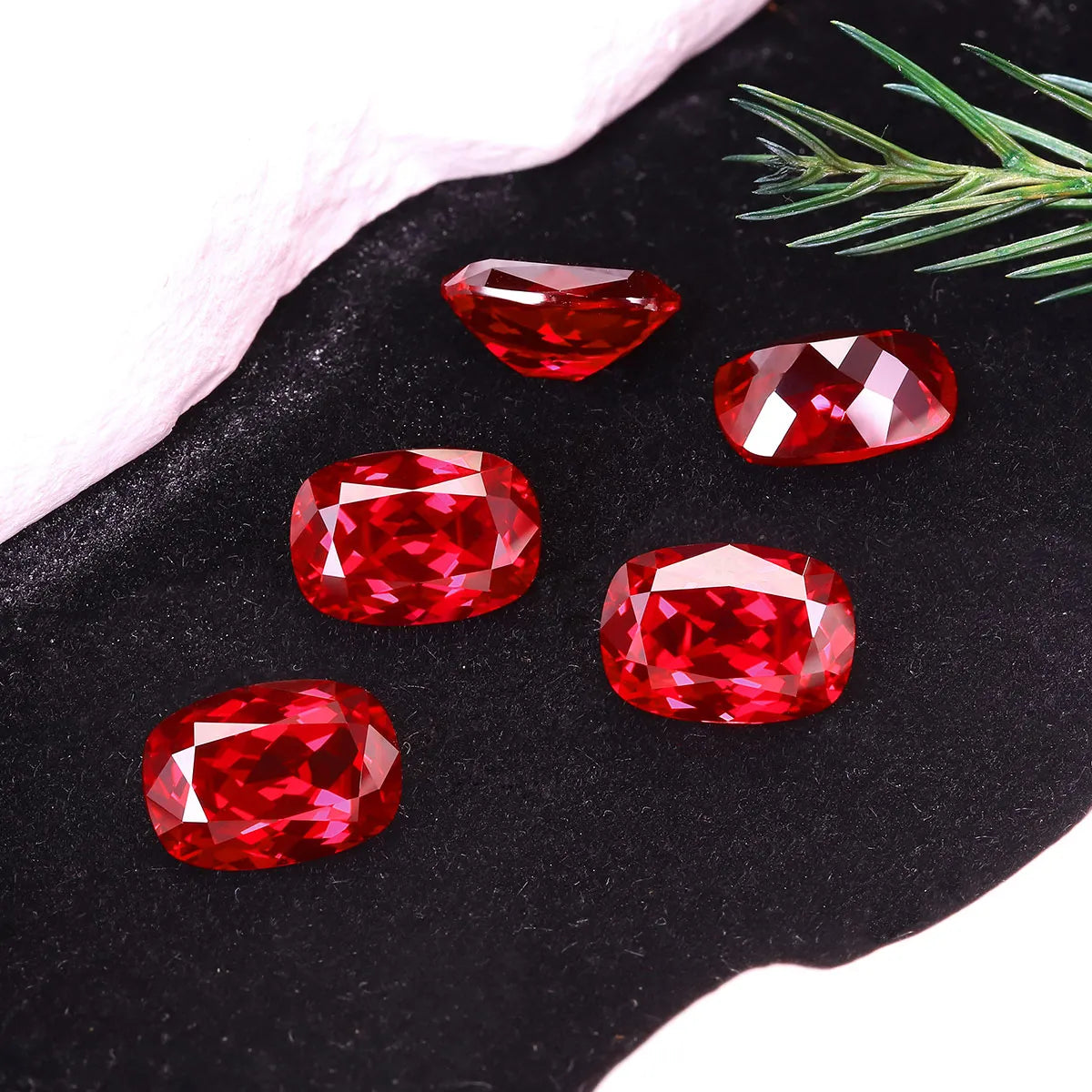 5A Lab Grown Ruby Long Cushion Shape