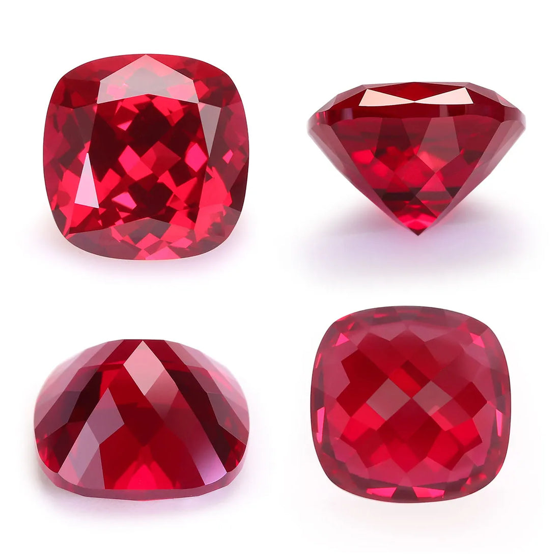5A Lab Grown Ruby Cushion Shape