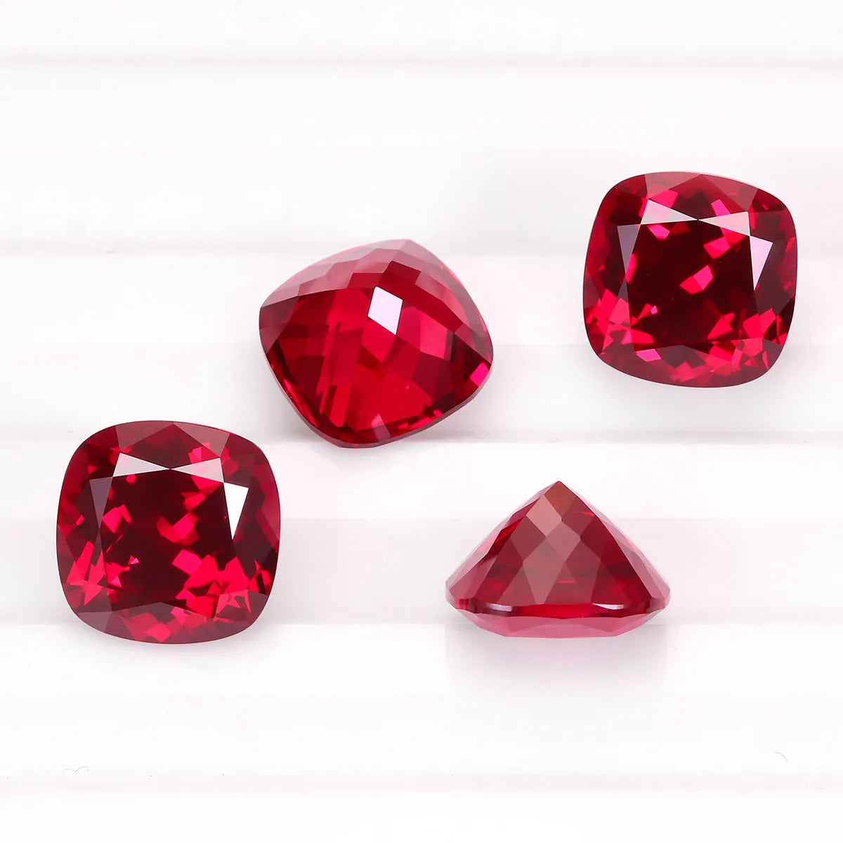 5A Lab Grown Ruby Cushion Shape