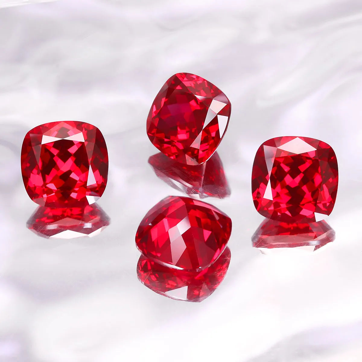 5A Lab Grown Ruby Cushion Shape