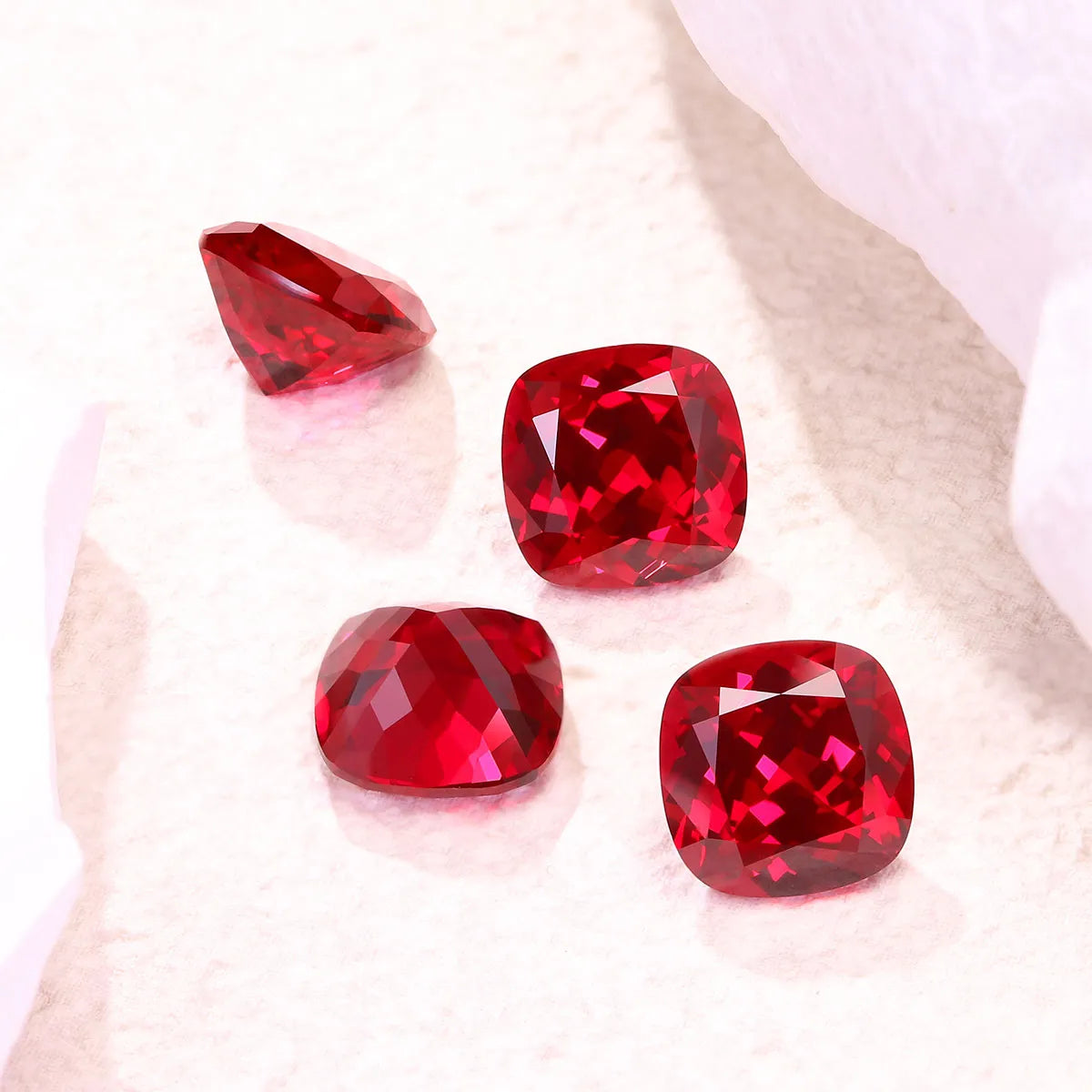 5A Lab Grown Ruby Cushion Shape