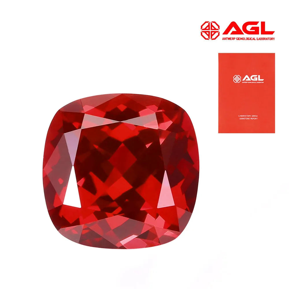 5A Lab Grown Ruby Cushion Shape