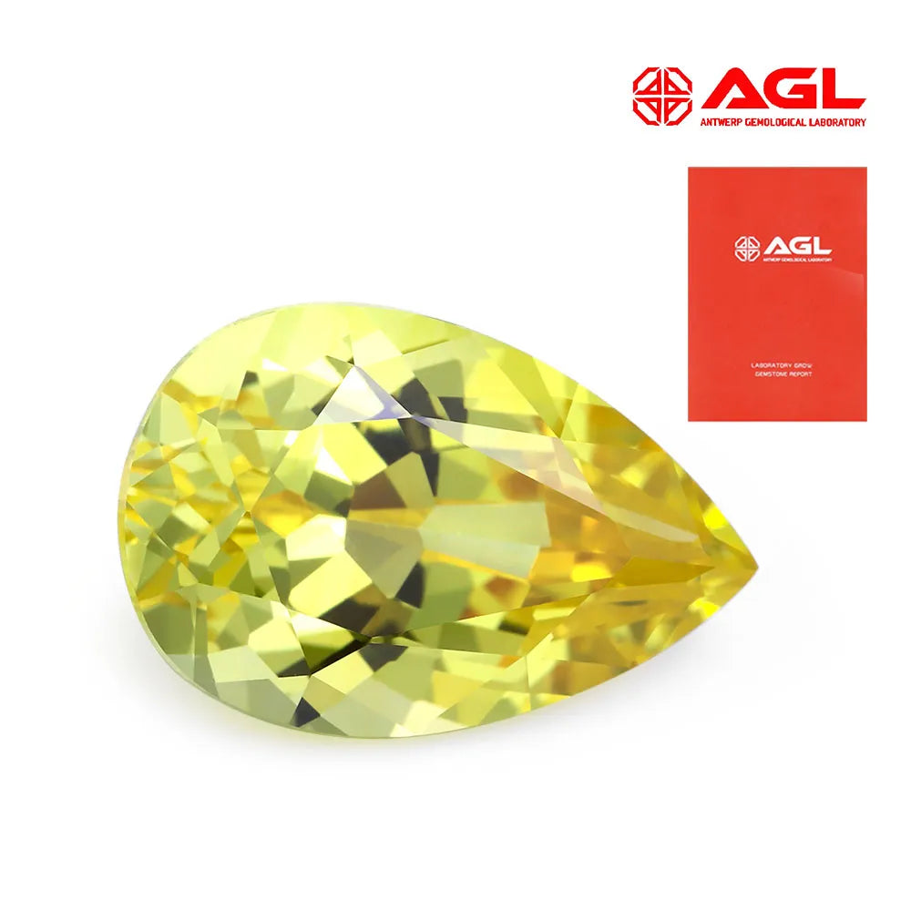 5A Lab Grown Yellow Sapphire Pear Shape