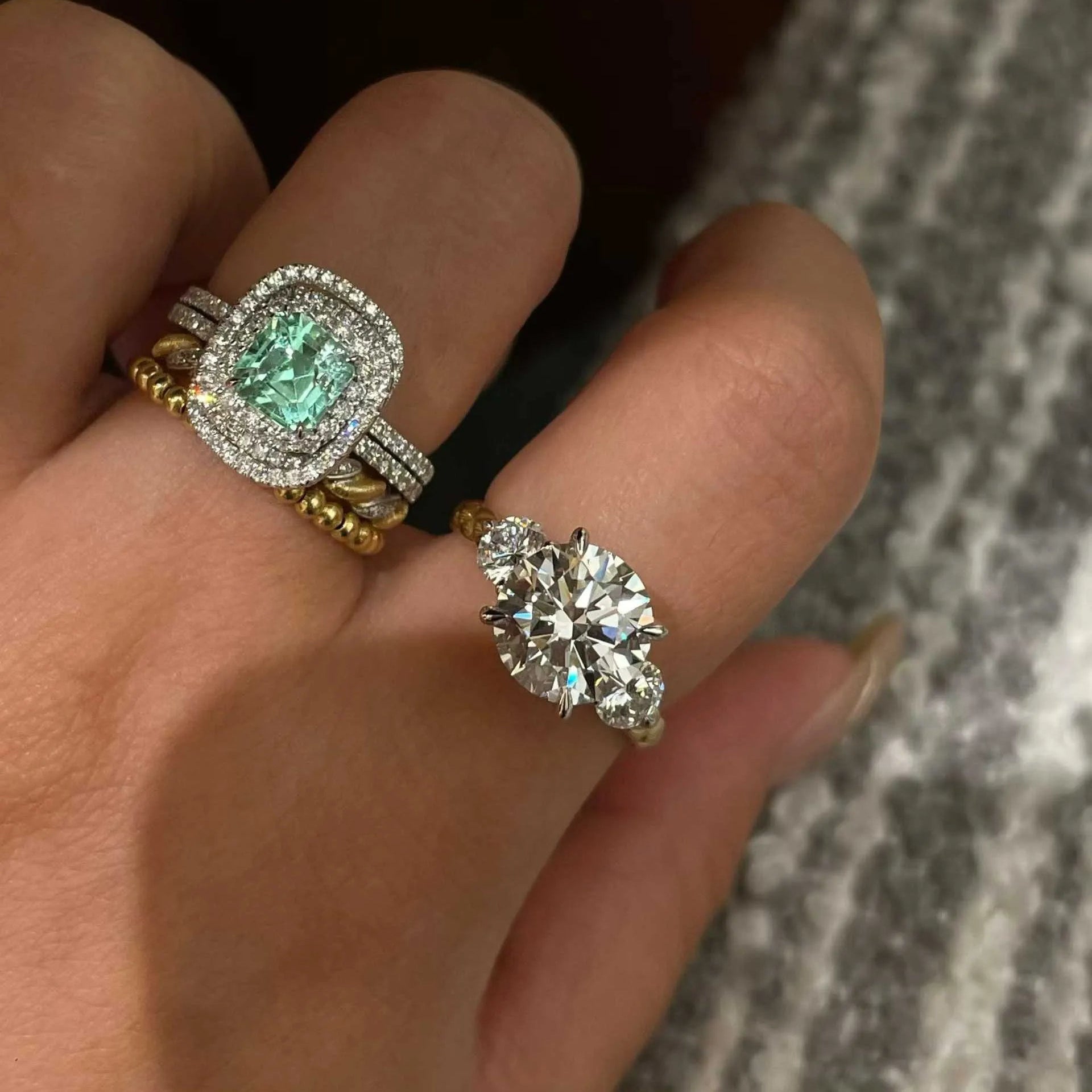 18K Gold Round Lab Diamond & Lab Ruby Ring IGI VS1 E Color