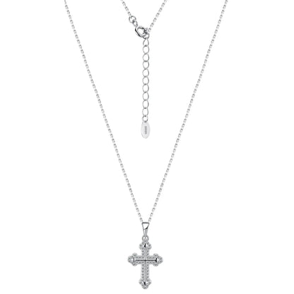 S925 Silver-plated 18K White Gold Moissanite Cross Pendant 0.31 ct