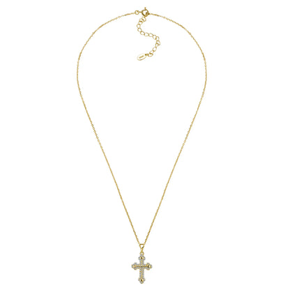 S925 Silver-plated 18K White Gold Moissanite Cross Pendant 0.31 ct