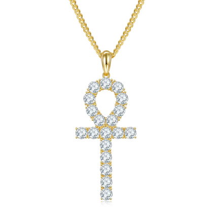 Fashion Cross Necklace - S925 Silver Pendant with Moissanite Stones