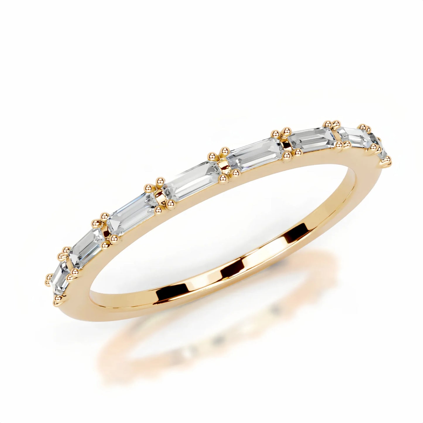 Hot Selling Elegant Stackable Band Ring Set | Niche Light Luxury Fashion Gold Plated S925 Sterling Silver Moissanite Rings