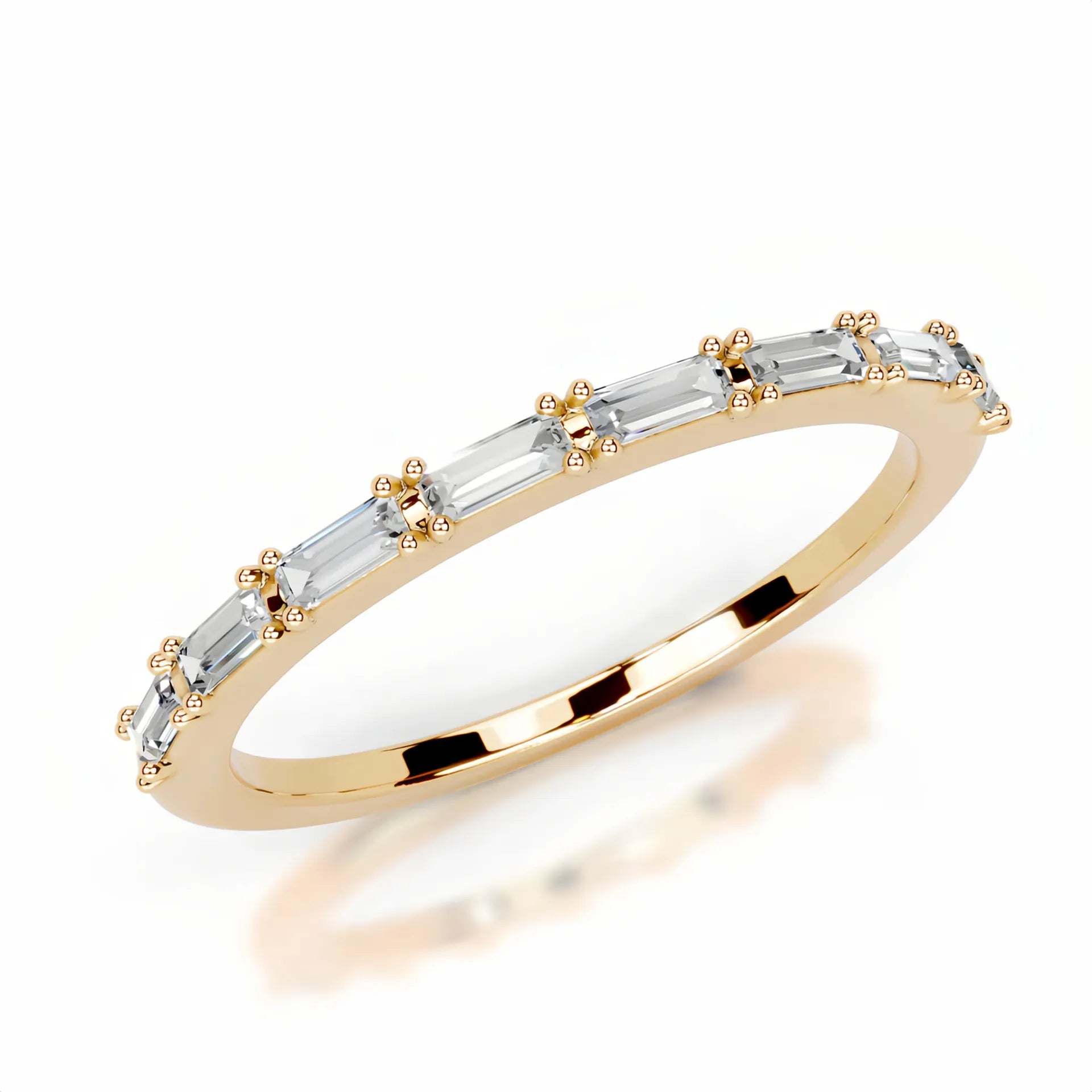 Hot Selling Elegant Stackable Band Ring Set | Niche Light Luxury Fashion Gold Plated S925 Sterling Silver Moissanite Rings