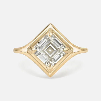 Bestseller 1~2CT Bezel Set Moissanite Wedding Ring, 18K Gold Plated S925 Silver