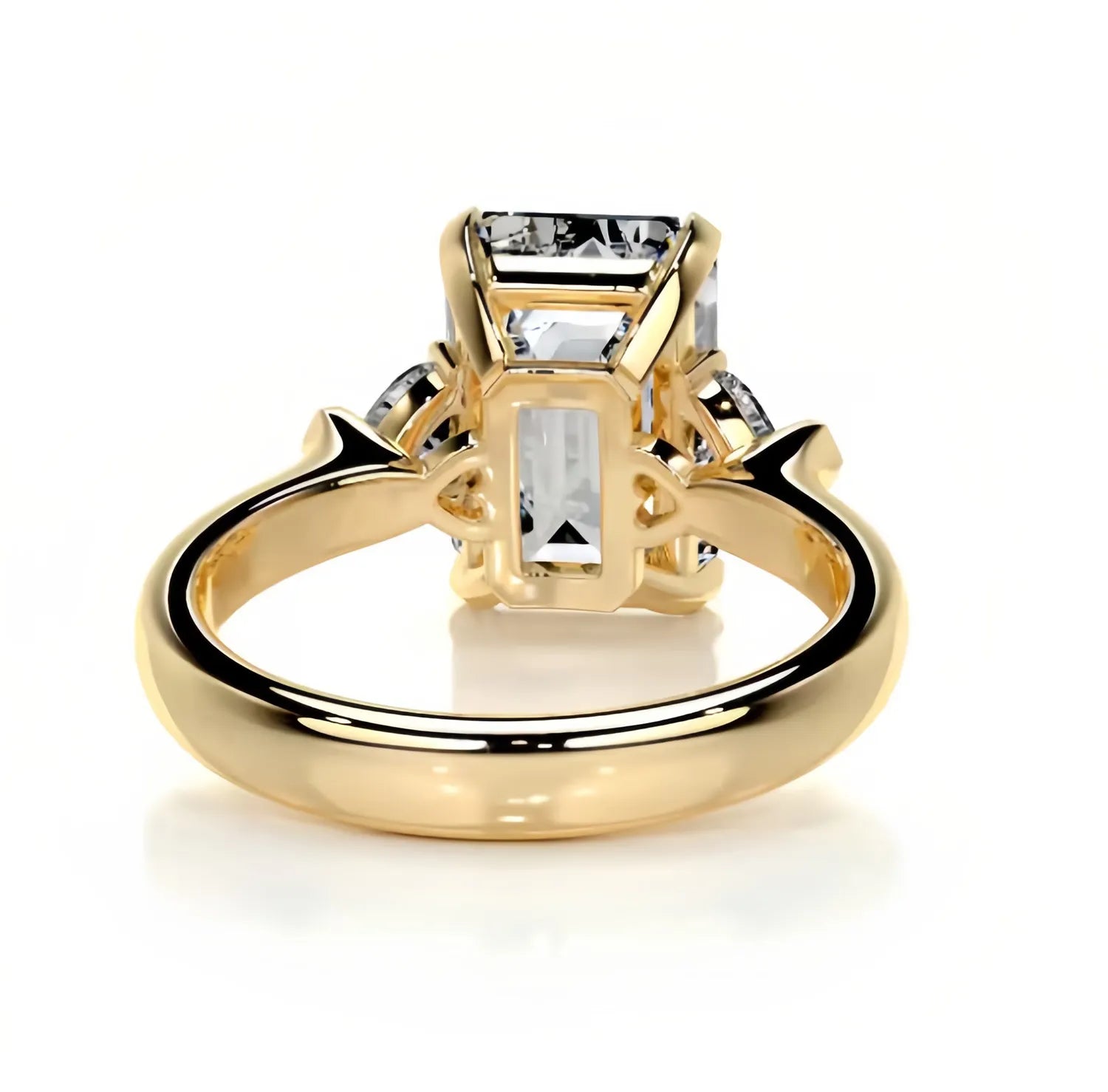 Luxury Large Carat Three Stone Moissanite Wedding Ring