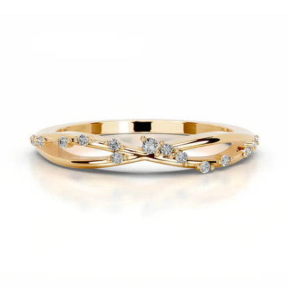 Hot Selling Elegant Stackable Band Ring Set | Niche Light Luxury Fashion Gold Plated S925 Sterling Silver Moissanite Rings