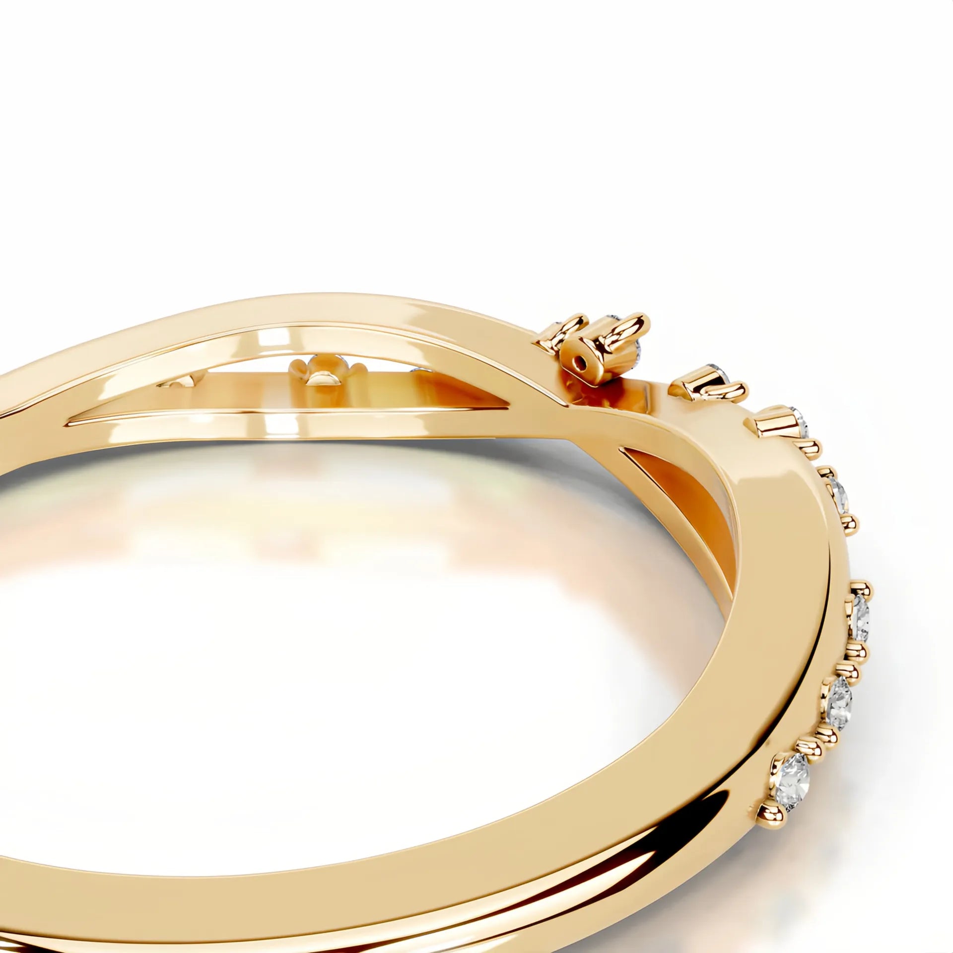Hot Selling Elegant Stackable Band Ring Set | Niche Light Luxury Fashion Gold Plated S925 Sterling Silver Moissanite Rings