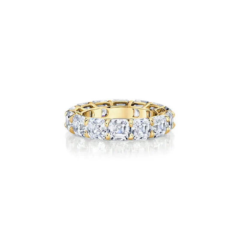 10pt 15pt 30pt 50pt Full Pave Stackable Band Ring|Light Luxury Dainty S925 Sterling Silver Moissanite Ring