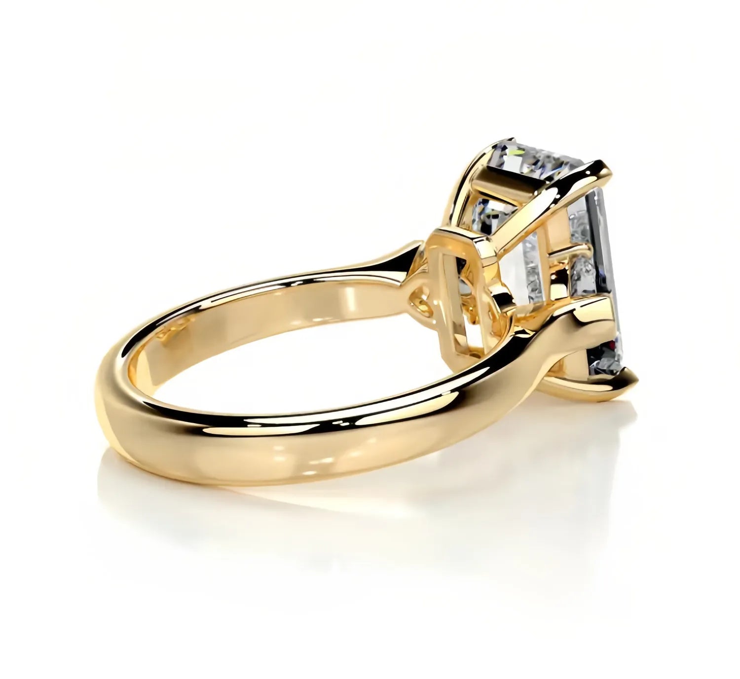 Luxury Large Carat Three Stone Moissanite Wedding Ring