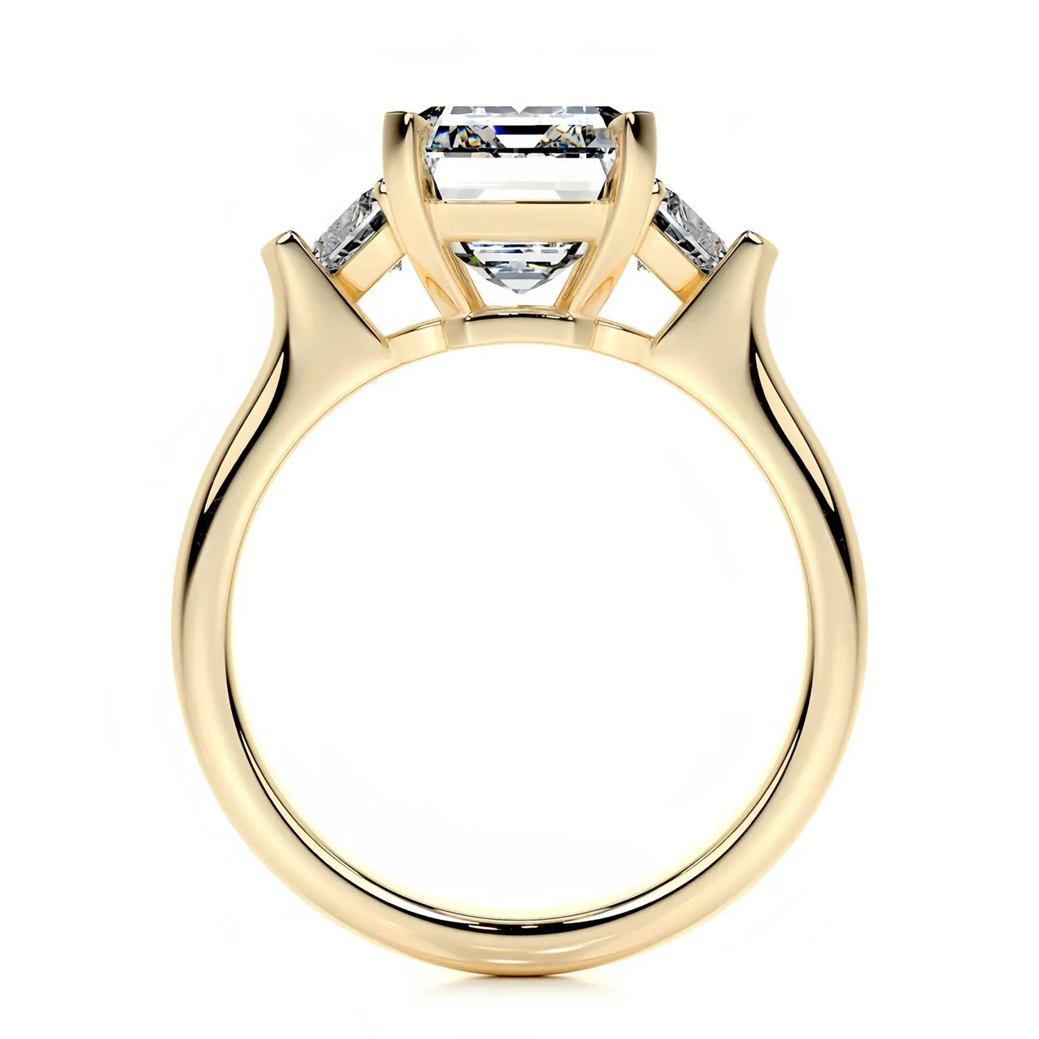 Luxury Large Carat Three Stone Moissanite Wedding Ring