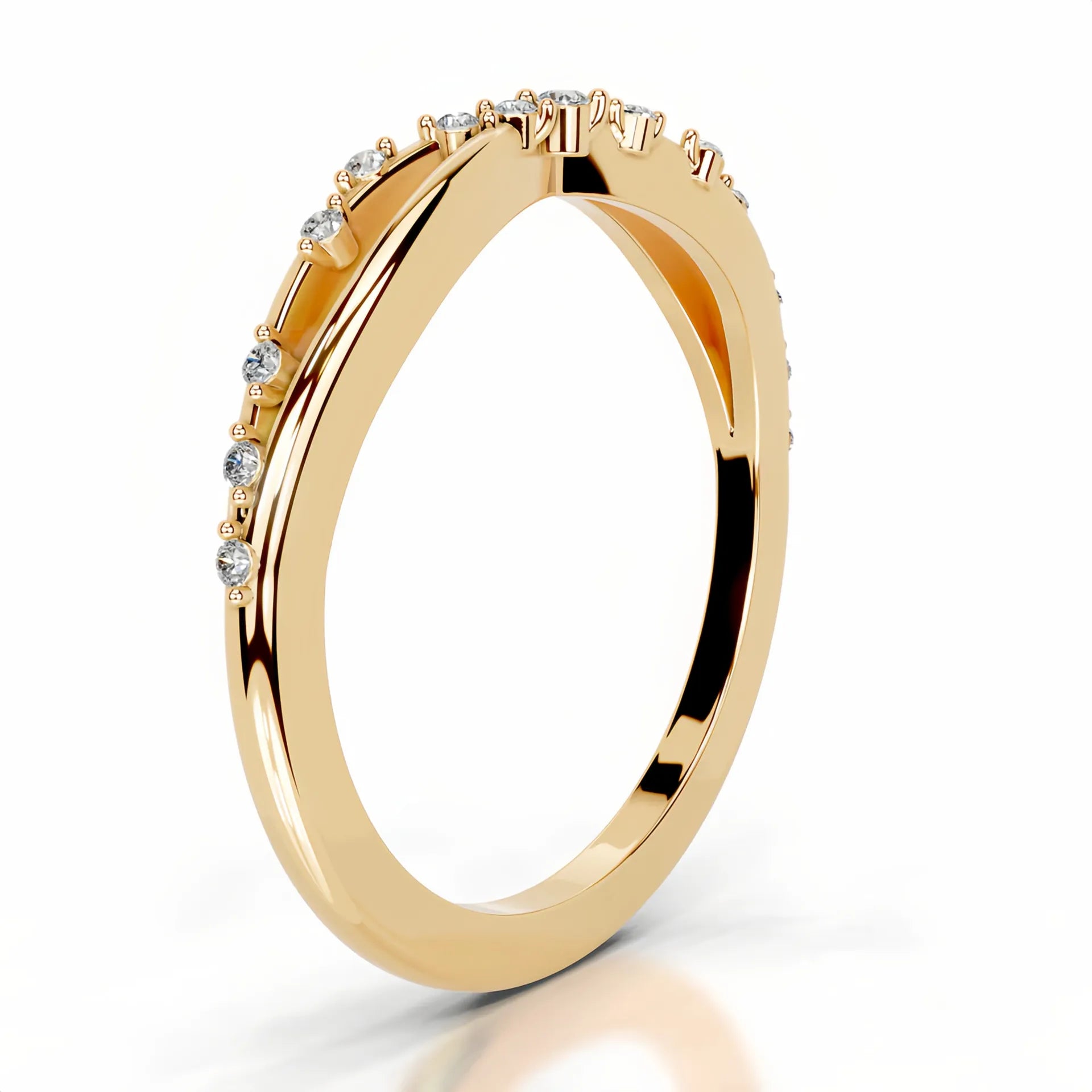 Hot Selling Elegant Stackable Band Ring Set | Niche Light Luxury Fashion Gold Plated S925 Sterling Silver Moissanite Rings