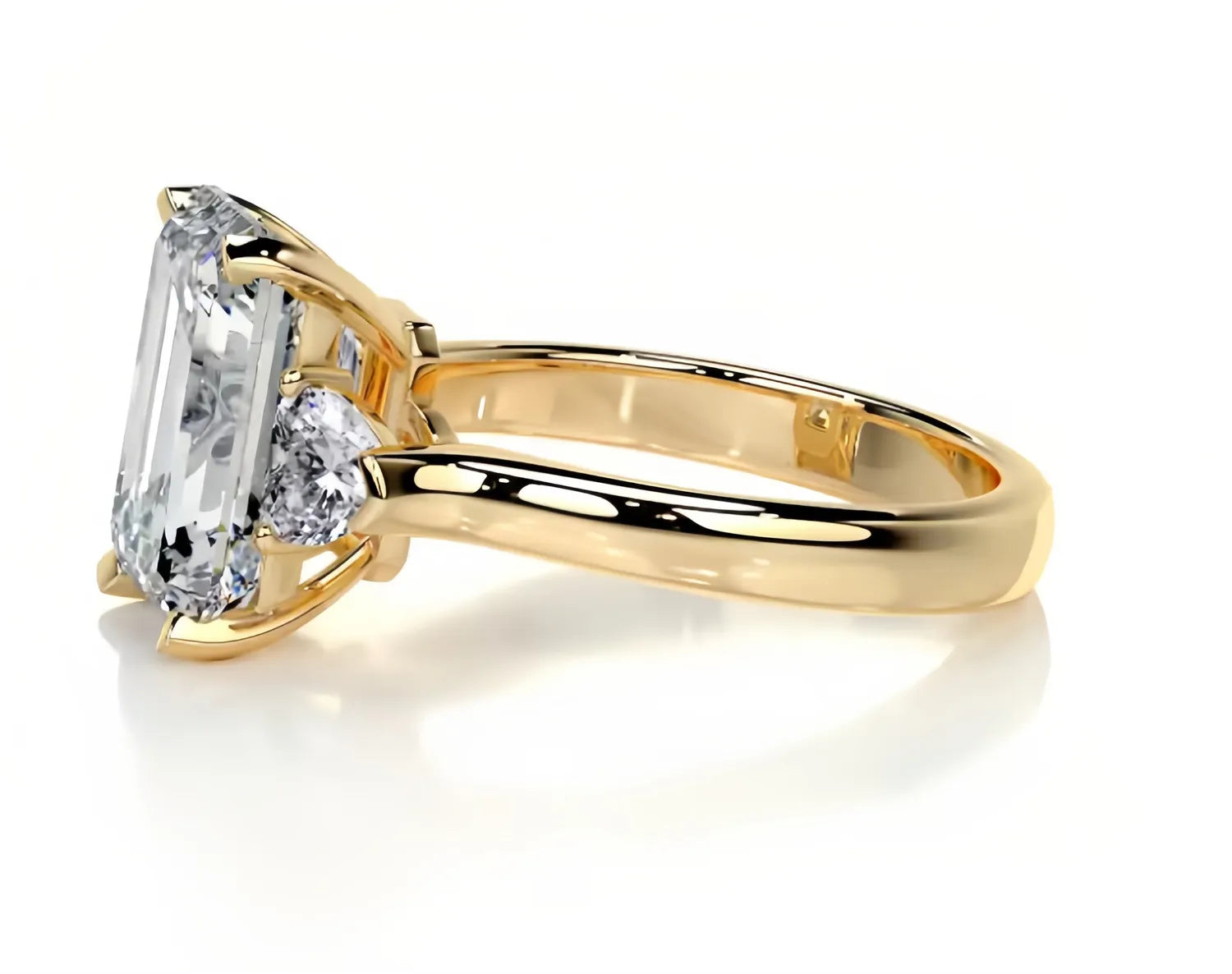Luxury Large Carat Three Stone Moissanite Wedding Ring