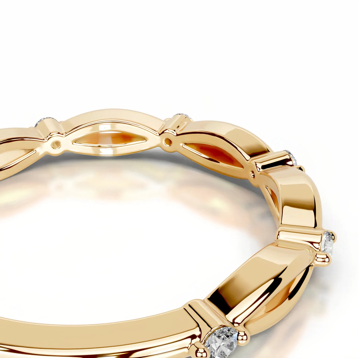 Hot Selling Elegant Stackable Band Ring Set | Niche Light Luxury Fashion Gold Plated S925 Sterling Silver Moissanite Rings