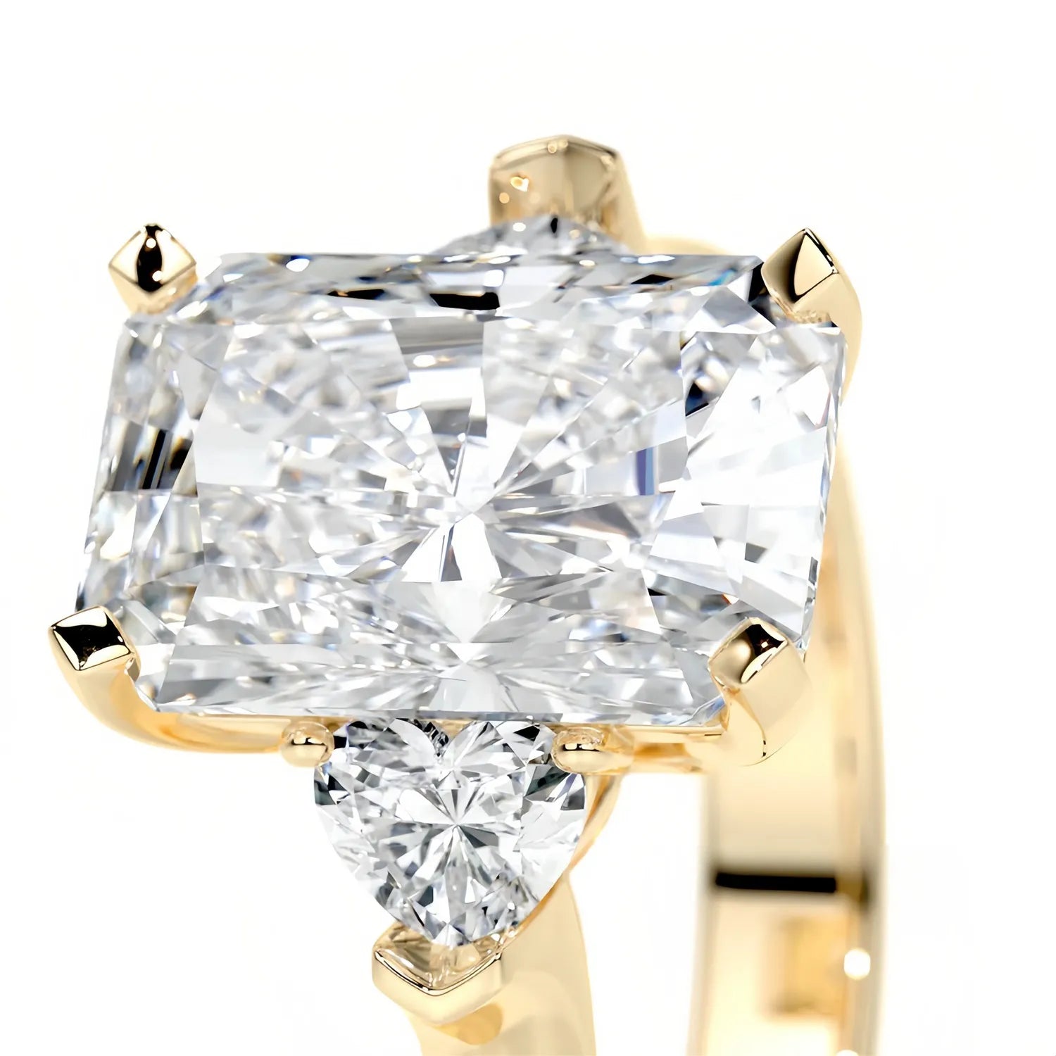 Luxury Large Carat Three Stone Moissanite Wedding Ring