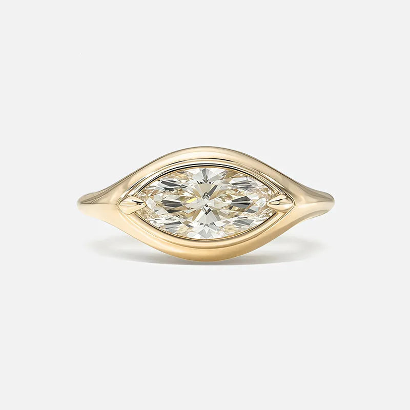 Bestseller 1~2CT Bezel Set Moissanite Wedding Ring, 18K Gold Plated S925 Silver