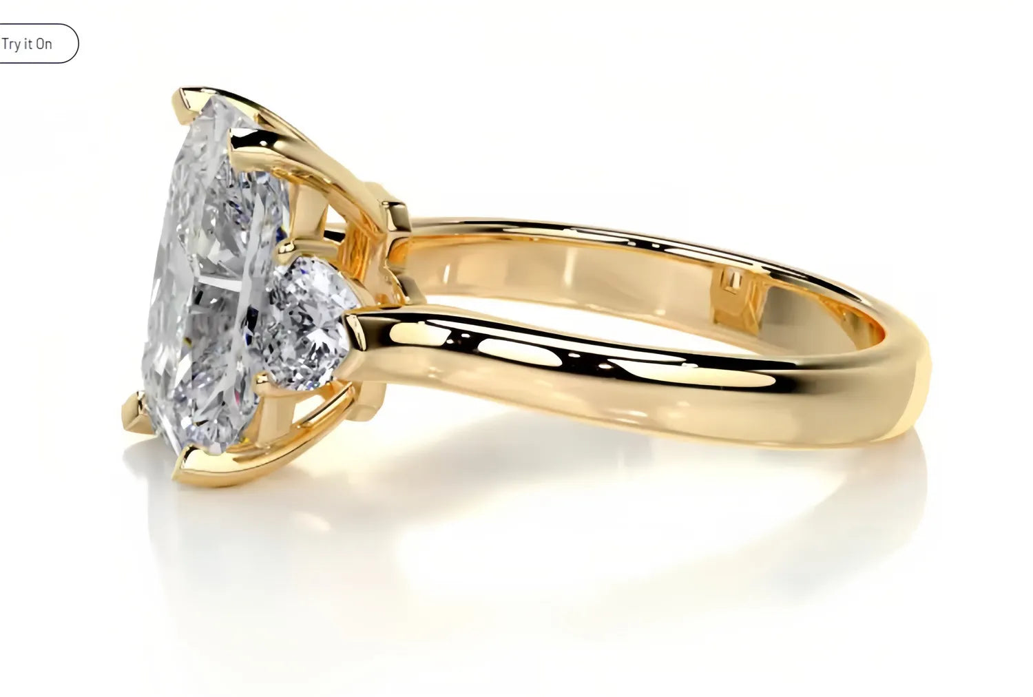 Luxury Large Carat Three Stone Moissanite Wedding Ring
