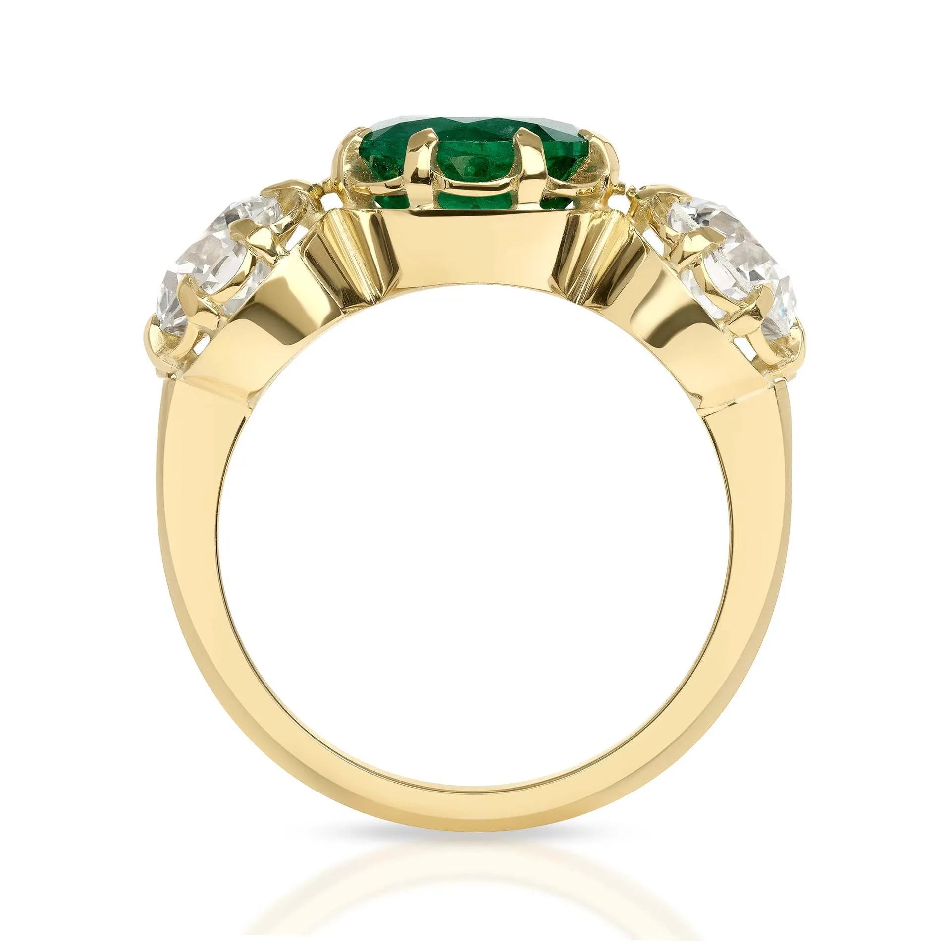 Luxury Lab Grown Emerald & Blue Sapphire Color Gemstone Ring| 18K Gold Plated S925 Sterling Silver