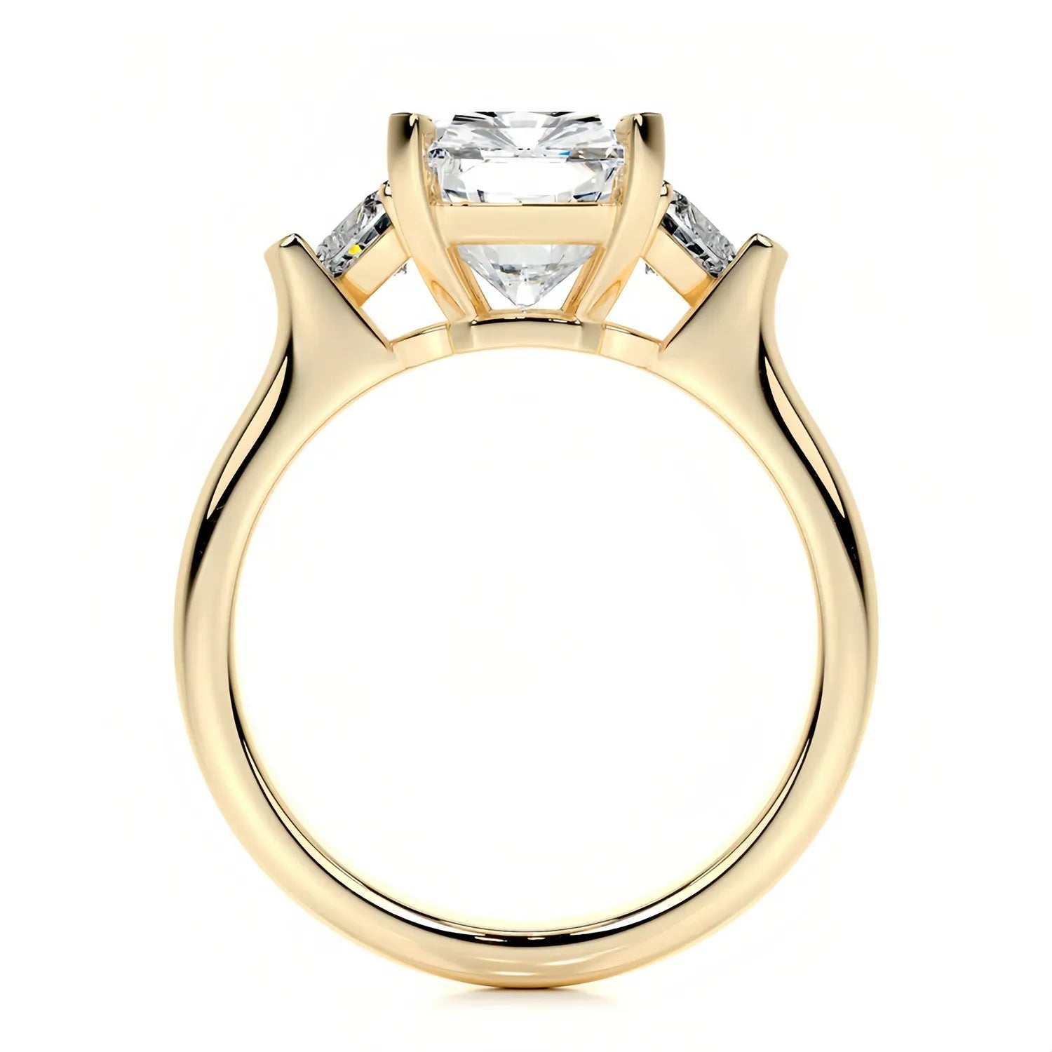 Luxury Large Carat Three Stone Moissanite Wedding Ring